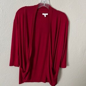 Maurice’s Women’s Red Open Lightweight Cardigan Medium 3/4 sleeve